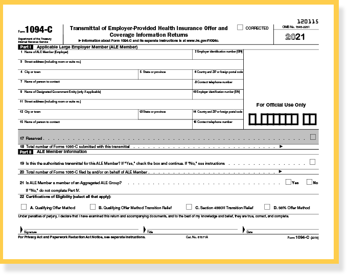 An Introduction To The Irs Aca Reporting Forms For Employer Reporting